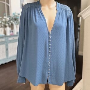 Free People Canyon Rose Lace Back Top